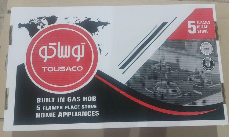 اجاق گاز ۵ شعله استیل اپکسی فندک و ترموکوپل توساکو