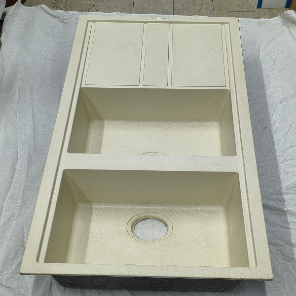 سینک ظرفشویی گرانیت توکار دو لگنه رابیتس مدل R-1002C